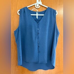 NY Collection, NWOT, Sleeveless Button Front Blouse, 
Size L, P2P: 23”
